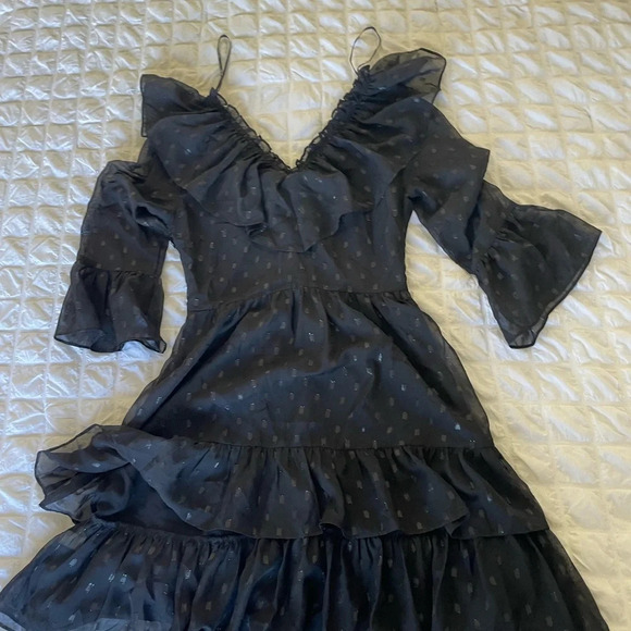 Miss Me black chiffon ruffle mini dress - Picture 6 of 9